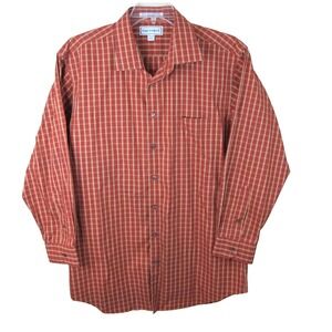 Paul Fredrick Slim Fit Cotton Dress Shirt Men's Size 17.5-33 Non-Iron Rust Check